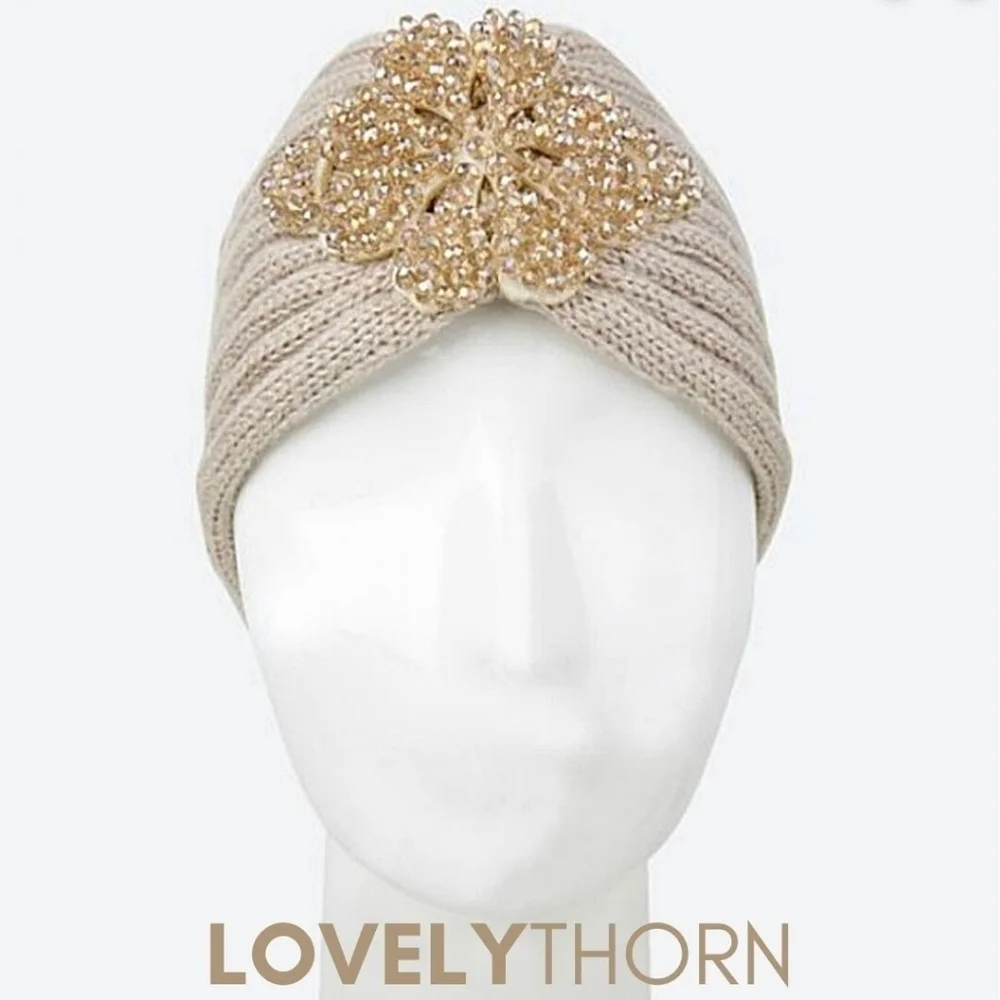 ALDO // jeweled beaded sparkly knit headband turban